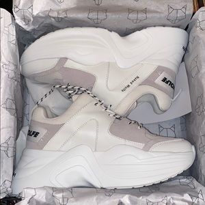 Naked Wolfe Track White Leather Sneakers - NEW